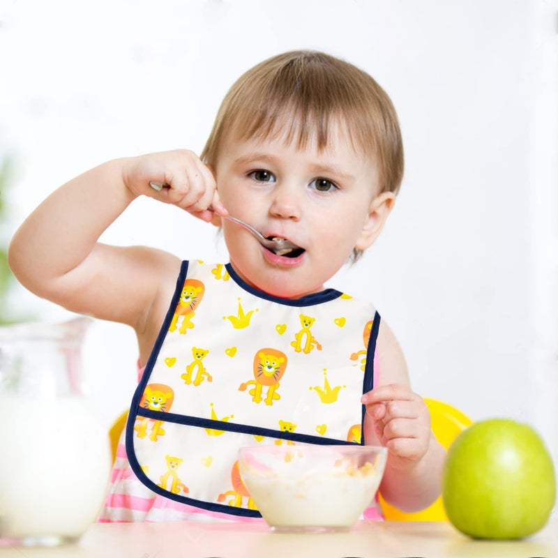 2ooya 6Pcs Waterproof Toddler Bibs Baby Feeding Bib Set with Crumb Catcher Pocket Infant Adjustable Baby Teething Bib Babies Sleeveless Animals Food Bibs Keepsake Gift for Baby Shower, 6-24 Months - Image 5