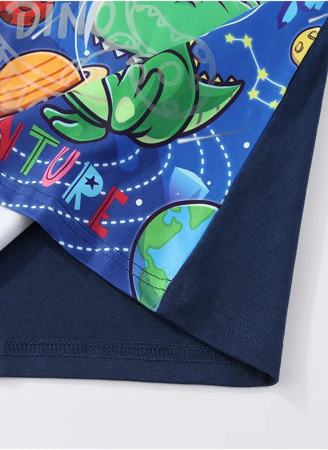 babyqlo Dino Space Adventure Glow-in-the-Dark PJs for Boys