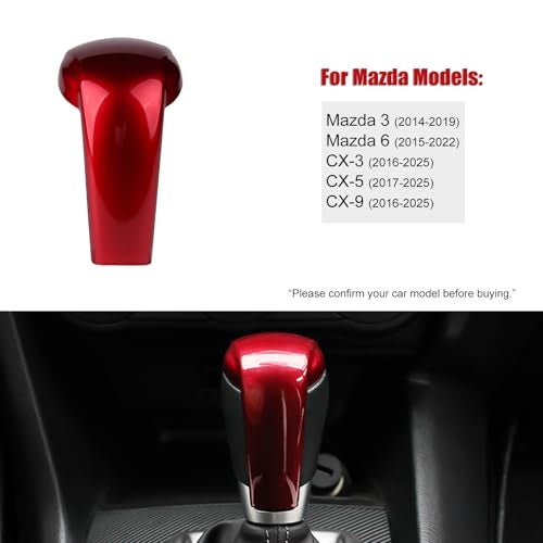 ANFOKAS Compatible with Mazda CX-5 CX-9 CX-3 6 3 Accessories Car Gear Shift Knob Cover Trim Cap Gear Panel Gears Sporty Interior Decoration Sticker -Red - Image 3