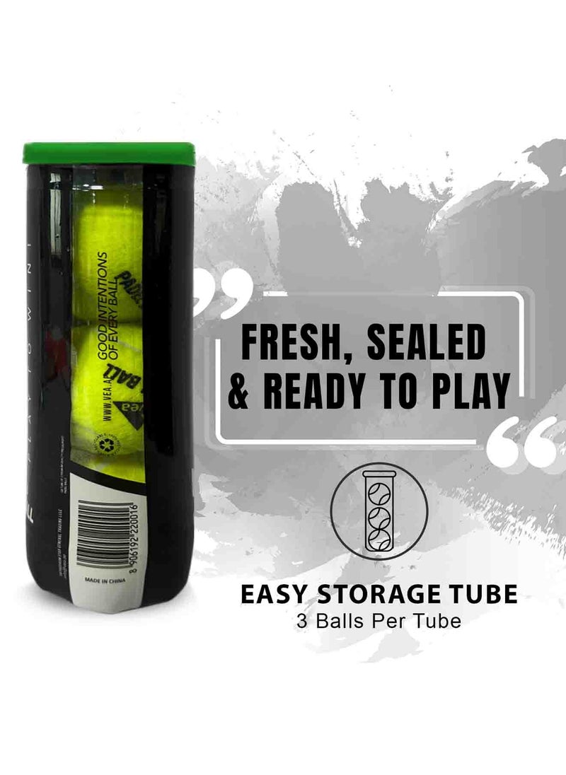 VEA VEA Padel Balls – Premium Pressurized Padel Balls for Match & Training – Long-Lasting Bounce, Durable Felt – 3 Tube - 9 Balls  - Image 5