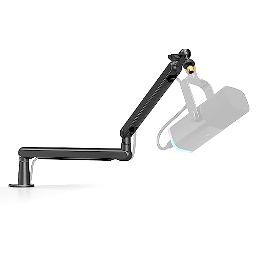 FIFINE BM88 Microphone Boom Arm Stand with Desk Mount Clamp, Screw Adapter, Cable Management, Suspension Scissor Mic Stand for Boom Stick Microphone, for Podcast Streaming Gaming Studio|Black - Image 1