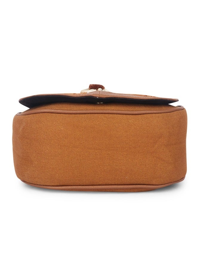 VASA Flap over sling bag in schiffli fabric with shell work - Image 4