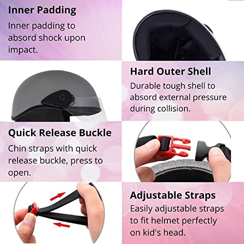 Western Era Half Helmet with Clear Visor for Multipurpose ||Comfort & Safety|| Stylish Enhanced Design. (Large, Silver Glossy) (Non-Motorized) - Image 3