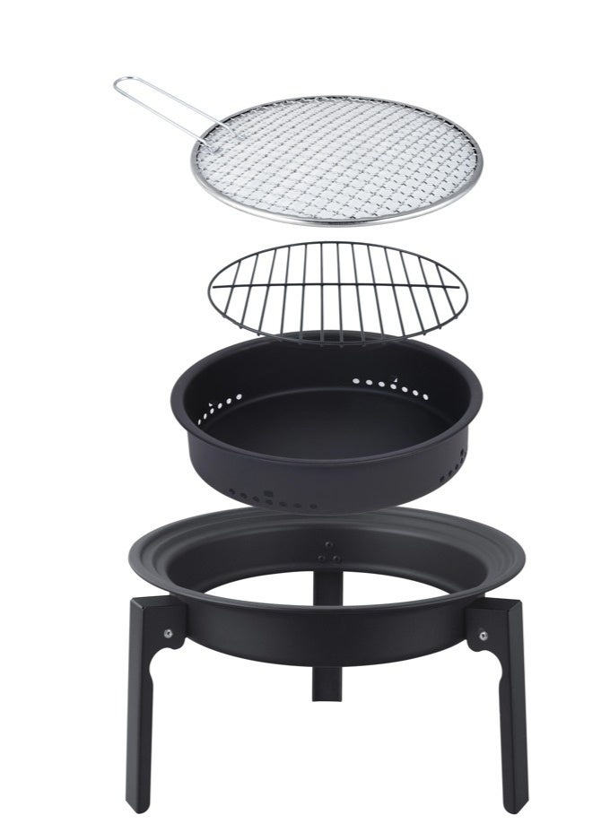 جرين ليون شواية شواء قابلة للطي من Grill Sphere مع أرجل متينة وثابتة / سهلة التنظيف / محمولة / مجموعة طهي متعددة الطبقات / تصميم خفيف الوزن - أسود - Image 2