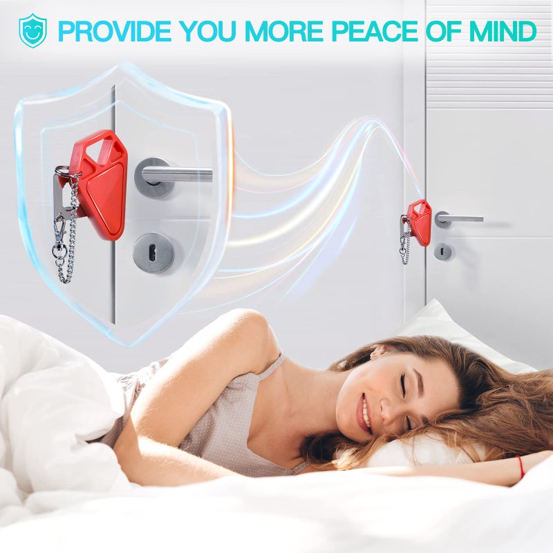 HELEMAN Portable Door Lock Travel Hotel Safety: Hotel Door Locks for Travelers, Home Apartment Security Locker from Inside Room Bedroom Women Travel Gifts Traveler Stocking Stuffers Traveling Essentials - Image 2