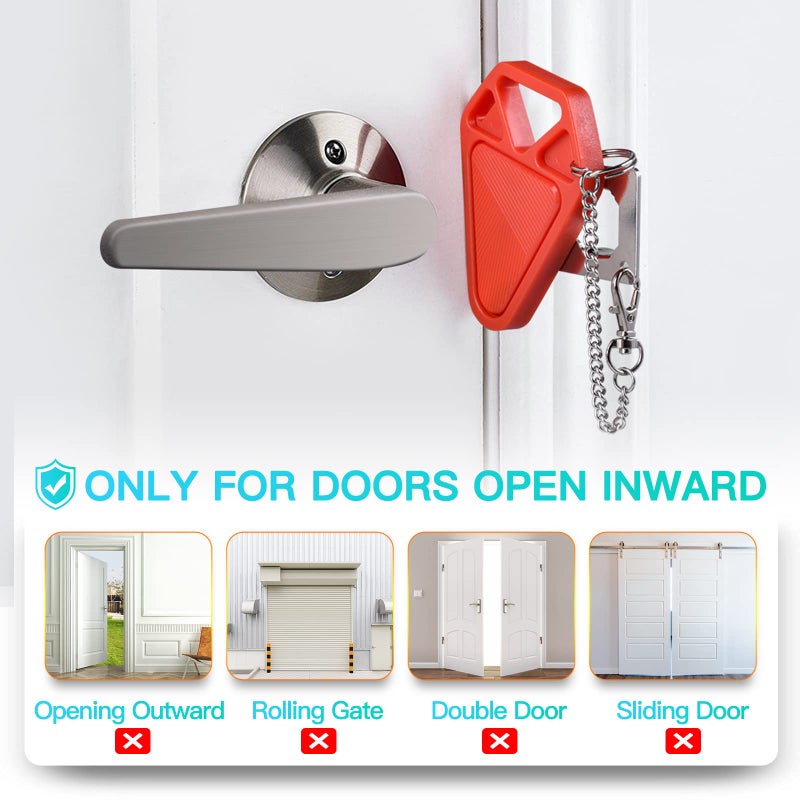 HELEMAN Portable Door Lock Travel Hotel Safety: Hotel Door Locks for Travelers, Home Apartment Security Locker from Inside Room Bedroom Women Travel Gifts Traveler Stocking Stuffers Traveling Essentials - Image 5