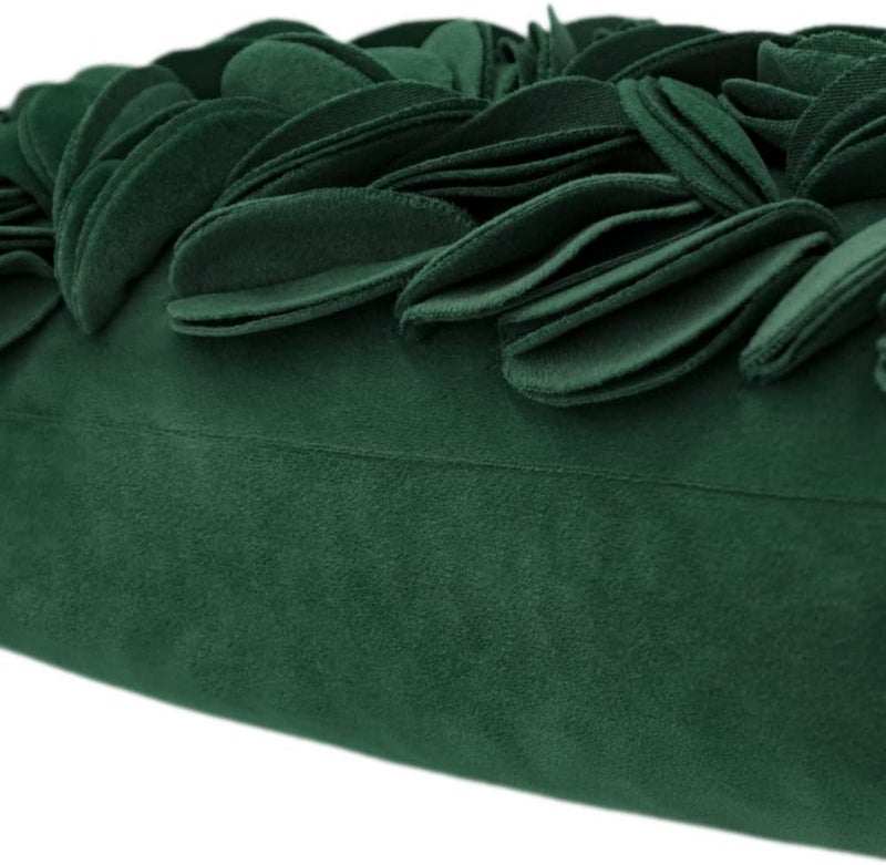 KINGROSE 3D Floral Throw Pillow Case Home Decorative Pillow Cover Soft Cushion Cover Sofa Couch Bed Living Room 12 x 20 Inches Dark Green - Image 4