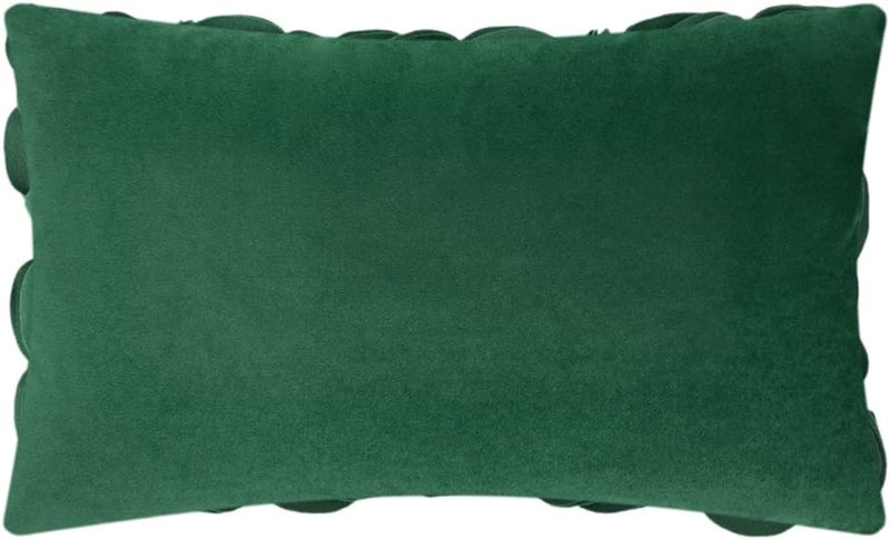 KINGROSE 3D Floral Throw Pillow Case Home Decorative Pillow Cover Soft Cushion Cover Sofa Couch Bed Living Room 12 x 20 Inches Dark Green - Image 2