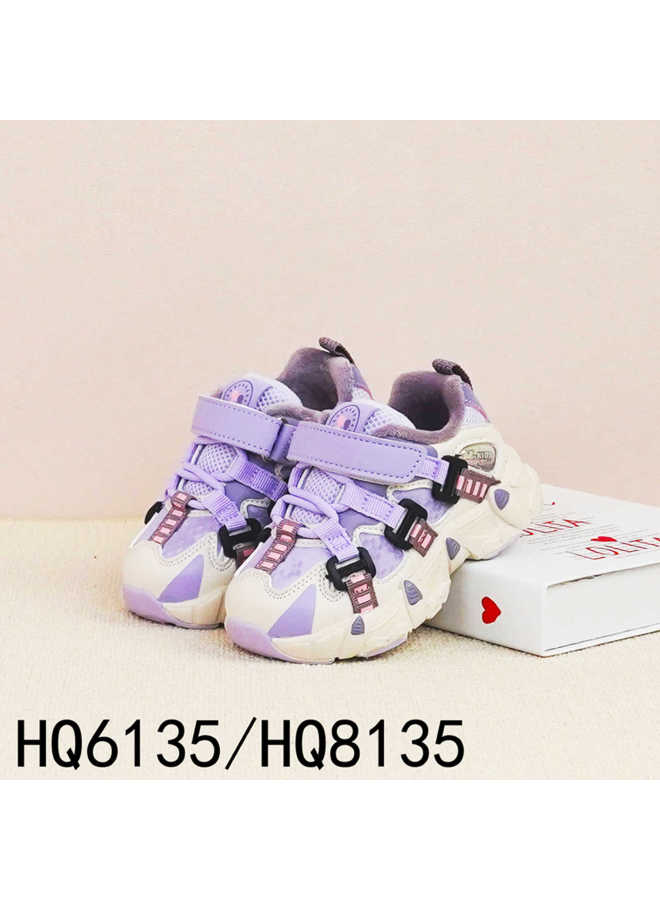 Jimmy Bear Children's Sneakers  Winter Boys' Dad Shoes With Fleece Korean Style Girls' Lightweight Thickened Running Shoes