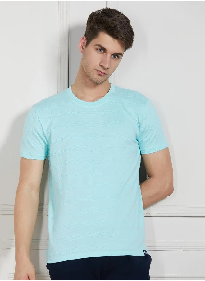 Dennis Lingo Regular Fit Light Blue Cotton T-Shirt Crew Neck