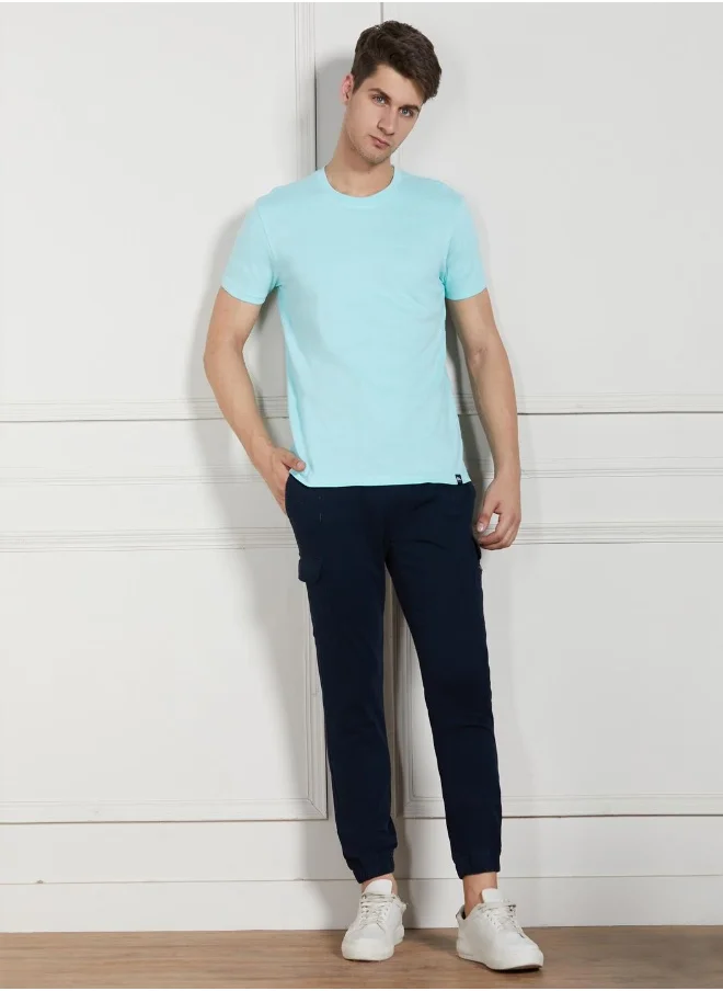 Dennis Lingo Regular Fit Light Blue Cotton T-Shirt Crew Neck