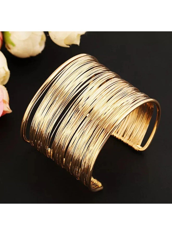 Osluxe Gold Plated Mesh Design Korean Cuff Bracelet – OSL117 - Image 3