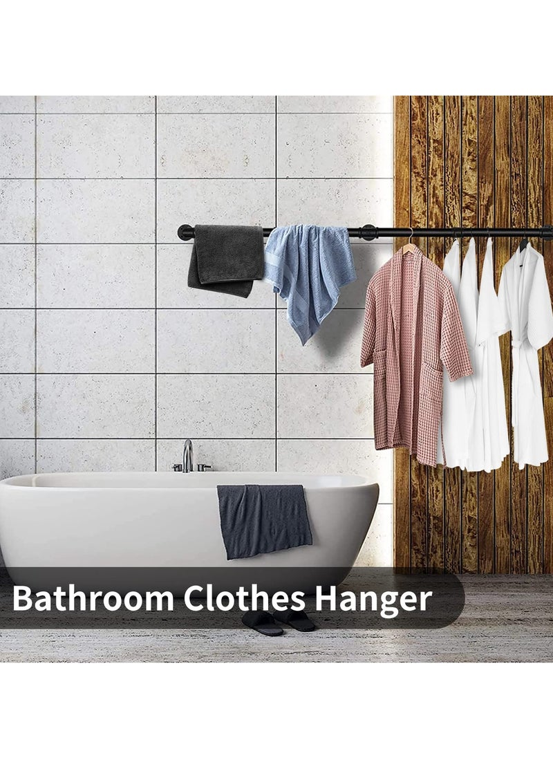 INFOSUN - Clothes Rack Wall Mounted, Heavy Duty Iron Garment Bar with 3 S-Shaped Hooks, Industrial Pipe Garment Rack Detachable,Adjustable 180CM. - Image 1