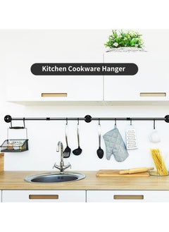 INFOSUN Clothes Rack Wall Mounted, Heavy Duty Iron Garment Bar with 3 S-Shaped Hooks, Industrial Pipe Garment Rack Detachable,Adjustable 180CM.  - Image 5