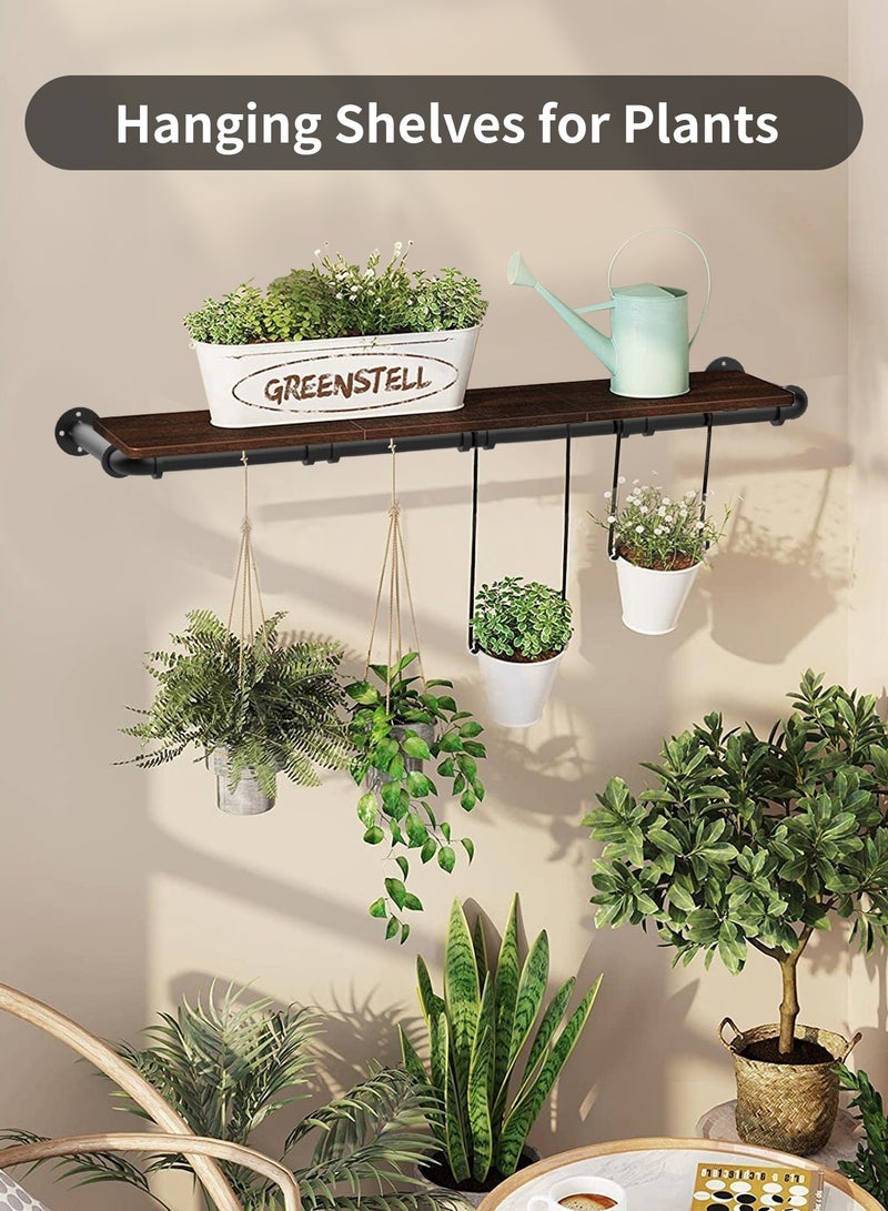 INFOSUN Clothes Rack Wall Mounted, Heavy Duty Iron Garment Bar with 3 S-Shaped Hooks, Industrial Pipe Garment Rack Detachable,Adjustable 180CM. - Image 3