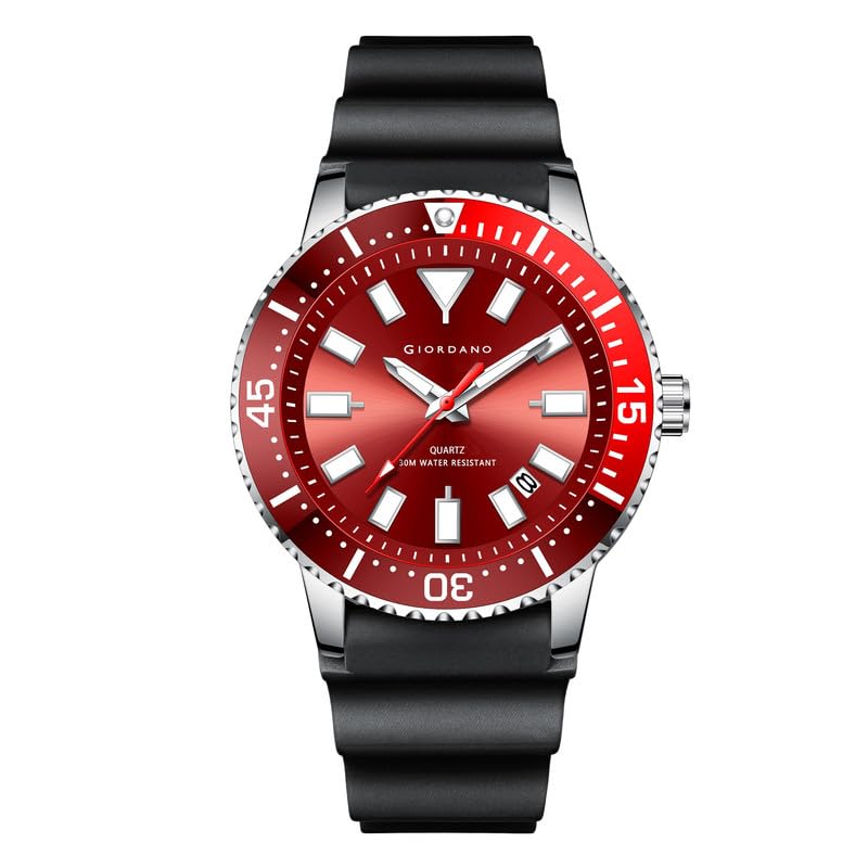 Giordano Analog Wrist Watch for Men Stylish Silicon Strap with Water Resistant 3 Hand Mechanism for Men and Boys to Compliment Your Look/Ideal Gift for Male - GZ-50103 - Image 1