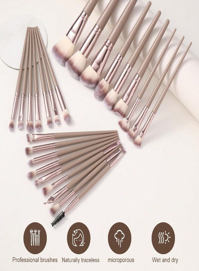 HGHDBT 42Pcs Brown Makeup Brushes Set Professional Premium Synthetic for Blush Foundation Eye Shadow Concealer Powder Eye & Face Make up Brush Kit with Beauty Blender Sponge Set Tools - Image 3