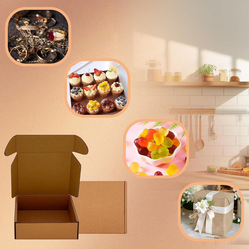 KIAECHWU Shipping Boxes 6x5x2 inch 50 Pack,Brown Corrugated Boxes Mailer Packaging for Mailing Small Business，E-Commerce Gift Boxes for Wrapping Present Moving Storage Heavy Duty Recycled Cardboard Boxes - Image 3