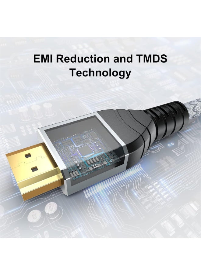 كابل HDMI 2.1 فائق السرعة – يدعم دقة 8K بمعدل 60 هرتز، ودقة 4K بمعدل 120 هرتز، وسرعة نقل بيانات تصل إلى 48 جيجابت في الثانية، وتقنية HDR، وتقنية eARC، وتقنية VRR (طول الكابل 5 أمتار) - Image 4