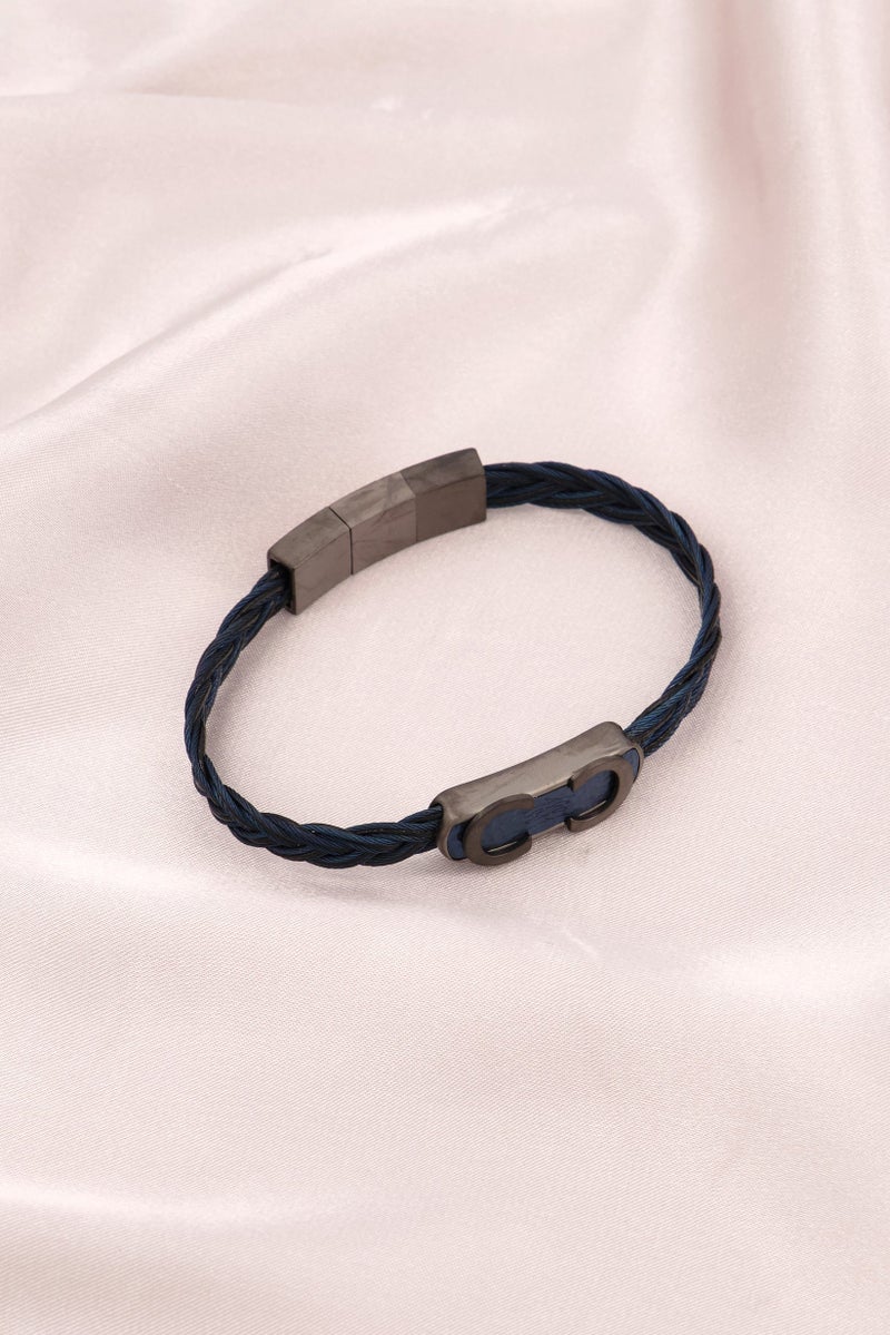 CERRUTI 1881 Men CIAGB0000403 Jadila Cable And Stainless Steel Bracelet, Navy/Black - Image 2