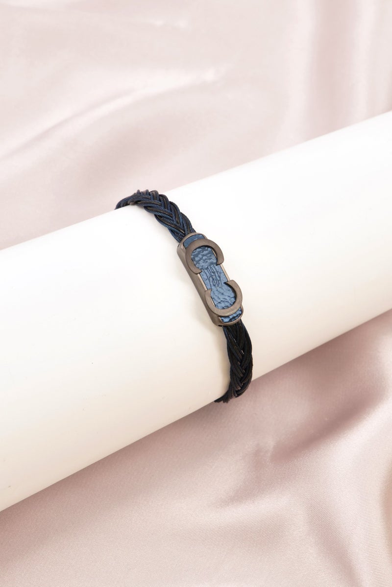 CERRUTI 1881 Men CIAGB0000403 Jadila Cable And Stainless Steel Bracelet, Navy/Black - Image 1