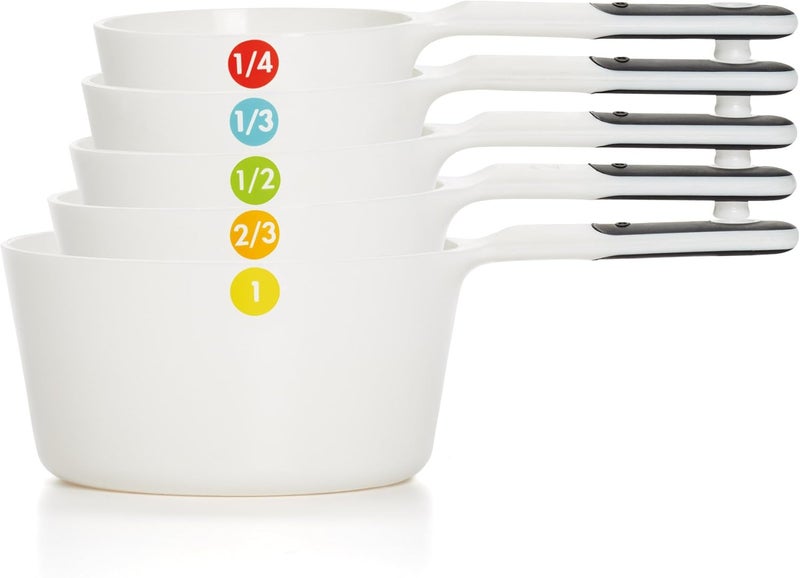 OXO Good Grips 6-Piece Plastic Measuring Cups- White, 5 Count(Pack of 1) - Image 1