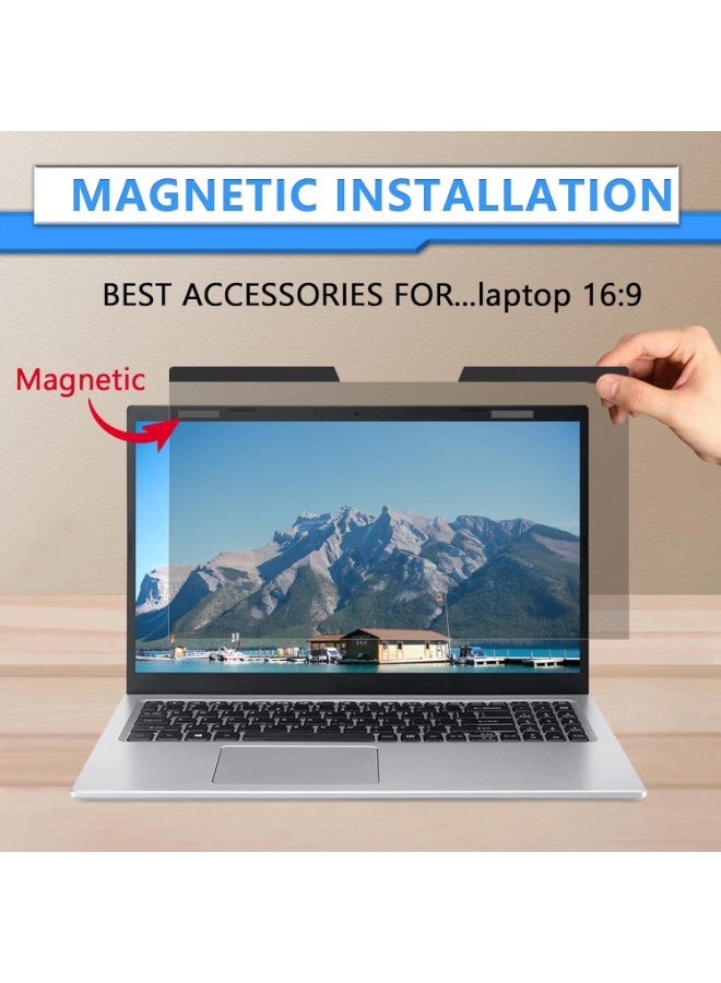 شاشة خصوصية مغناطيسية للكمبيوتر المحمول 14 بوصة، متوافقة مع HP/Dell Xps/Acer/Asus/Samsung/Lenovo ThinkPad/Huawei/Honor/Xiaomi/Redmi، لشاشة عرض كمبيوتر محمول قابلة للإزالة 16:9 وشاشة حماية مضادة للتوهج - Image 5