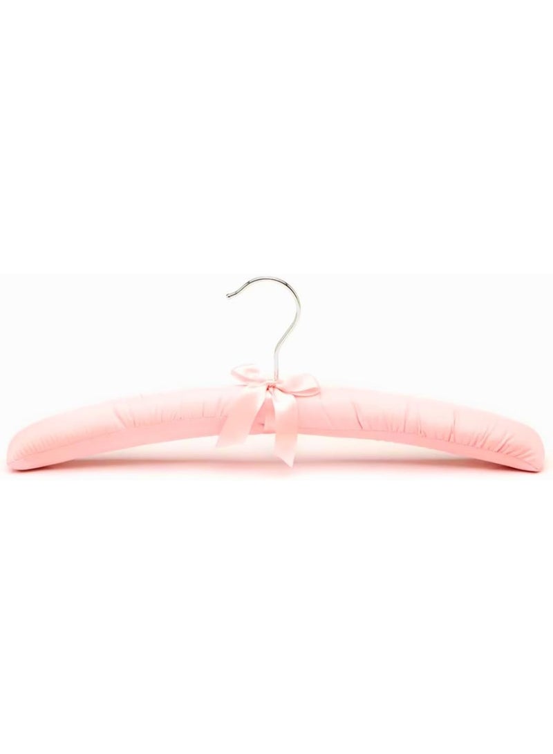 Set of 6 Satin Padded Hangers in Random Colors, Silk Wrapped Clothes Hangers with Silver Sponge Hook for Display Closet, Dresses, Coats, Blouses, Storage Organizer 38cm - Image 1