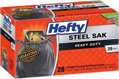 Hefty Steel Sak HeavyDuty Drawstring Contractor CleanUp Trash Bags Gray 28Ct 39Gal - Image 2