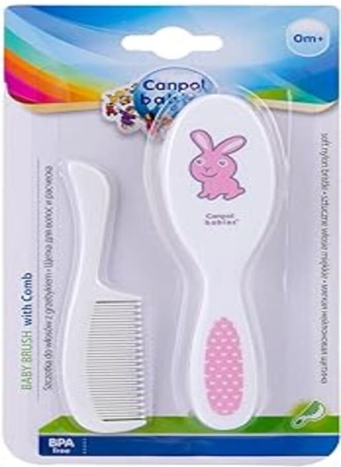 Canpol babies Baby Brush and Comb with soft bristles TRANSPARENT