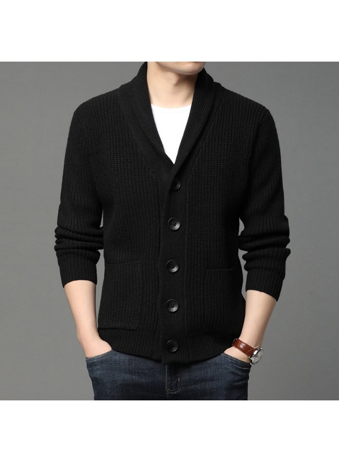 NIBEMINENT Men Button-up Sweater Autumn Winter Knitted Coat Thick Warm Casual Solid Streetwear Men‘s Fashion jacket Coat - Image 1