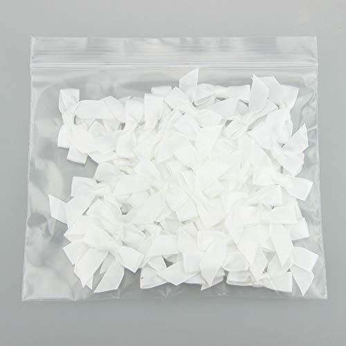7Rainbows 50pcs Boutique 1.5" White Satin Ribbon Mini Bows for Craft Sewing Scrapbooking Wedding and Gift Wrapping - Image 4