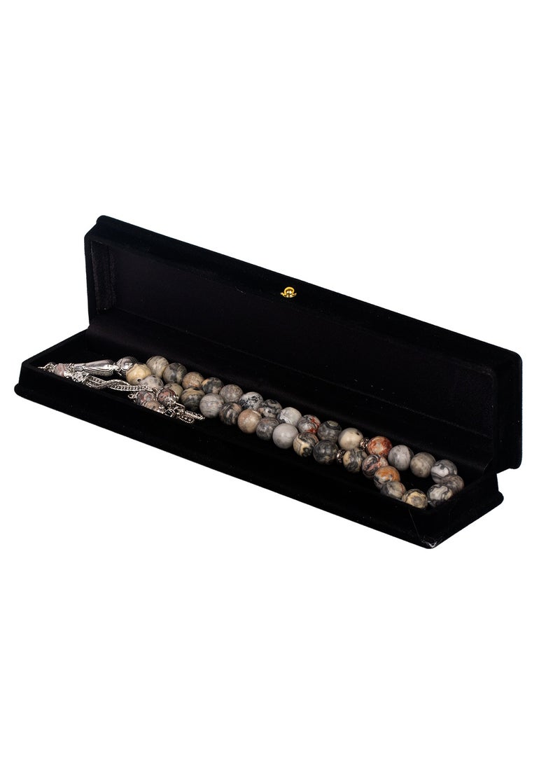 آر إس سبحه حجر الكيانيت الرصاصي معرق  10ML - Image 1