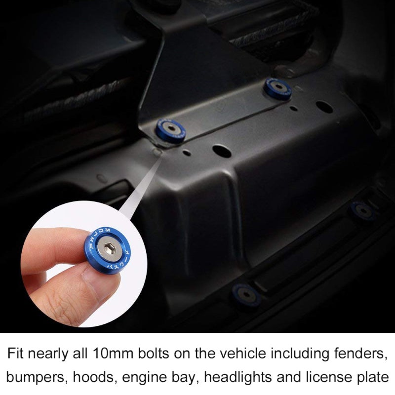 Billet Aluminum Dress Up Kit: 10 Washers & 10 Screws - Premium Durable Billet Aluminum Fender Bumper Washer Bolt for Vehicle Engine Bay, Exterior Dress Up - Image 5