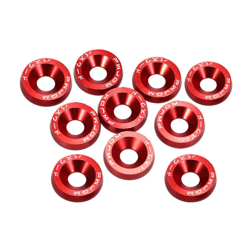 Billet Aluminum Dress Up Kit: 10 Washers & 10 Screws - Premium Durable Billet Aluminum Fender Bumper Washer Bolt for Vehicle Engine Bay, Exterior Dress Up - Image 4