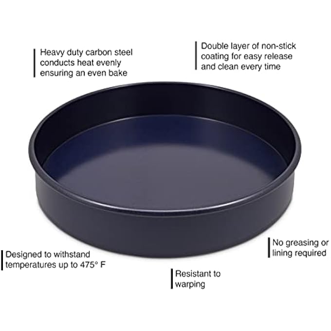 zyliss E980195 NonStick Loose Base Round Sandwich Tin  20Cm8In  Carbon Steel  Dark Blue  Cake TinBaking TinBakewareCake Mould  Dishwasher Safe  5 Year Guarantee - Image 5