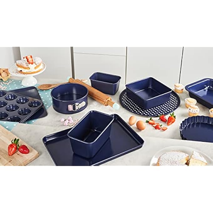 zyliss E980195 NonStick Loose Base Round Sandwich Tin  20Cm8In  Carbon Steel  Dark Blue  Cake TinBaking TinBakewareCake Mould  Dishwasher Safe  5 Year Guarantee - Image 2