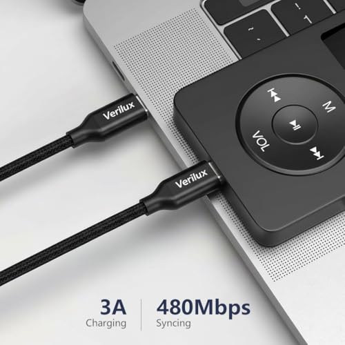 Verilux® 9.8FT USB C to Mini USB Cable, Durable Nylon Braided Mini USB Cable with 480MBPS Fast Data Sync and Power Transfer, Type C to B 2.0 5 Pin Cord for Thunderbolt 3 iMac, MacBook Air, iPad - Image 4