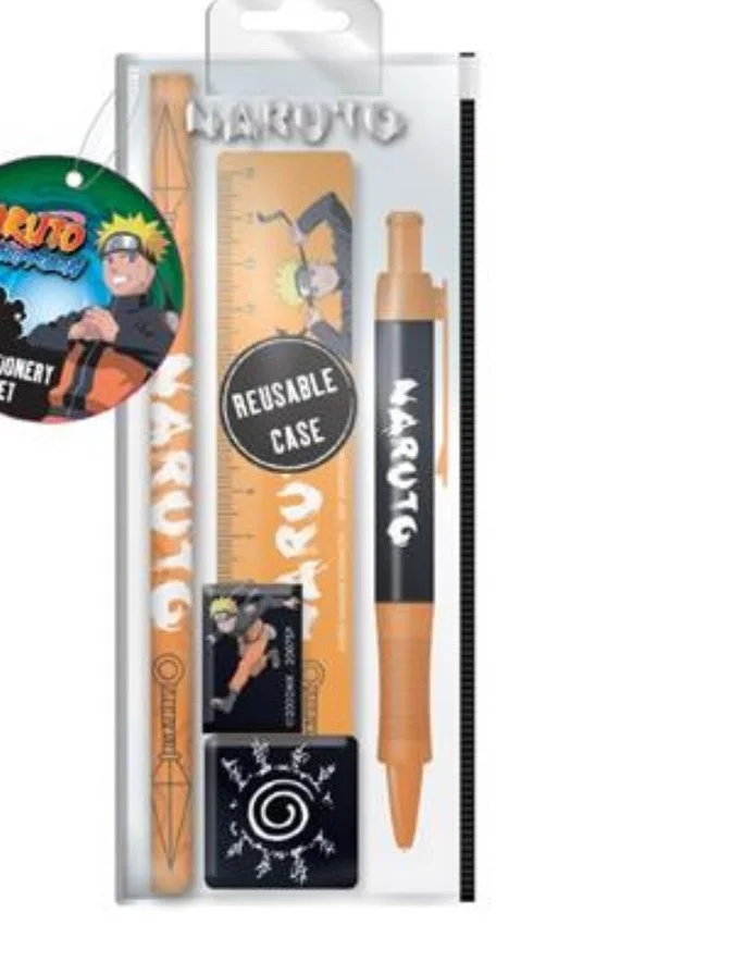 بيراميد طقم قرطاسية برتقالي بطبعة أنمي