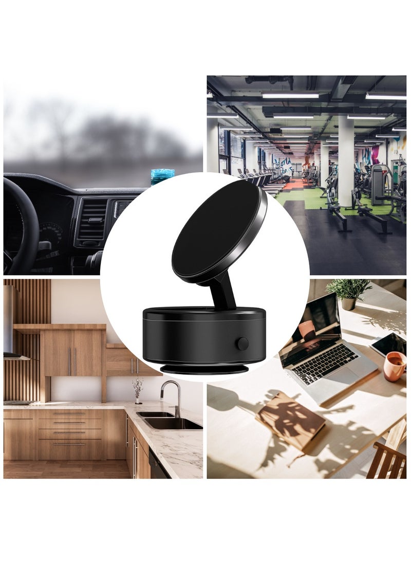 Magnetic Vacuum Phone Holder – 360° Rotating Suction Mount for Car, Mirror & Smooth Surfaces – Model D21 (Black)​  - Image 2