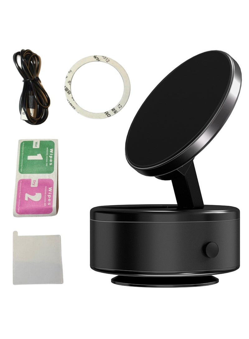 Magnetic Vacuum Phone Holder – 360° Rotating Suction Mount for Car, Mirror & Smooth Surfaces – Model D21 (Black)​  - Image 4