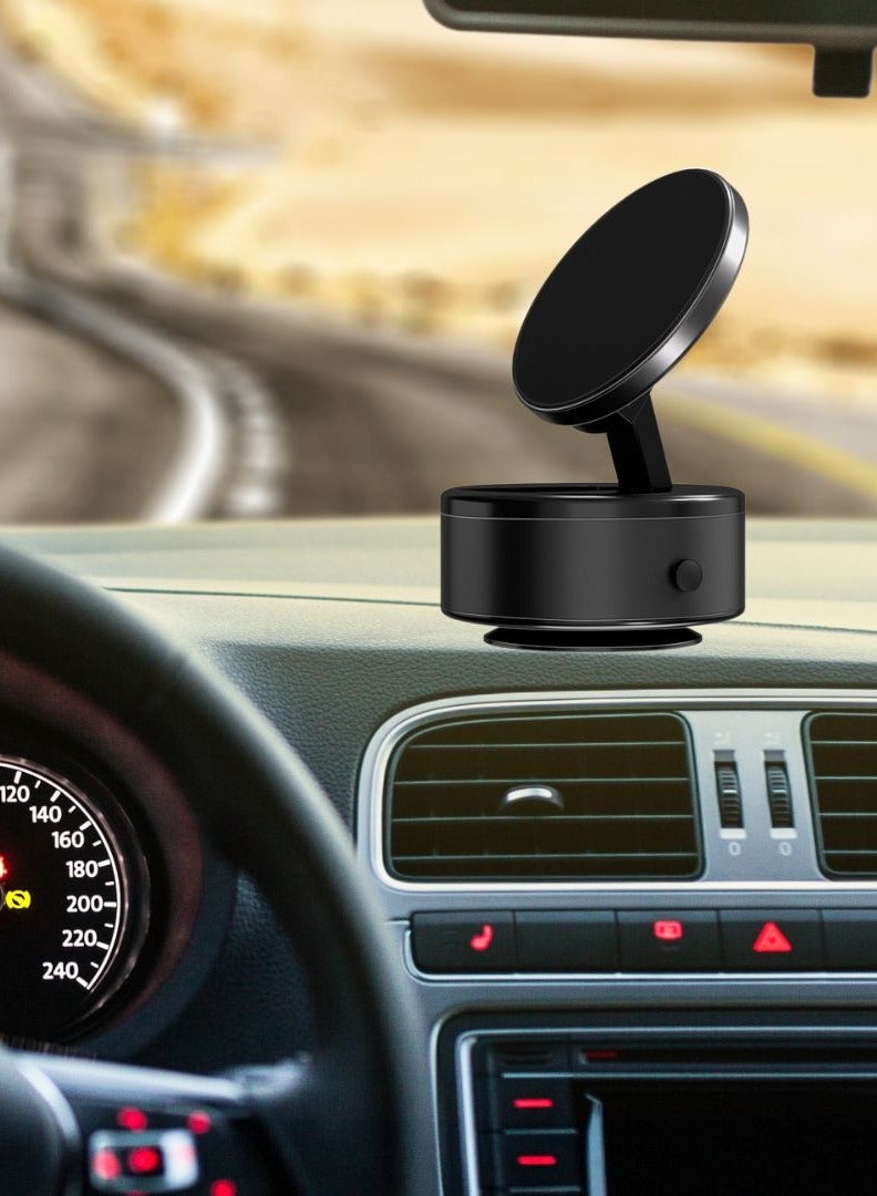 Magnetic Vacuum Phone Holder – 360° Rotating Suction Mount for Car, Mirror & Smooth Surfaces – Model D21 (Black)​  - Image 3