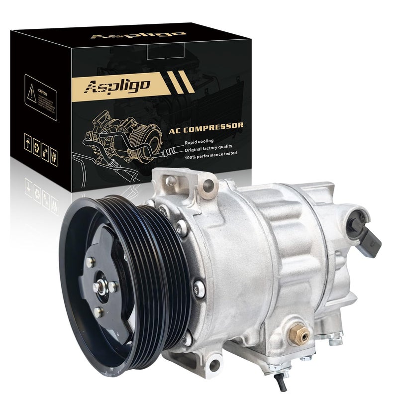 Aspligo Air Conditioner AC Compressor Fits for Volkswagen Passat R32 Golf Jetta BeetleCabrio Rabbit Beetle 20052014 for Audi TT RS Quattro 20122013 with AC Clutch Replaces 1K0820803