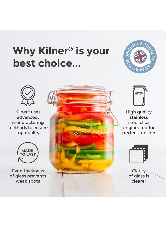 Kilner Kilner Premium Clip Top Airtight Glass Food Storage Container Jar for thinKitchen | Grains | Dry Fruit | Multi Purpose, with Lid, 1.5 Litres  - Image 2