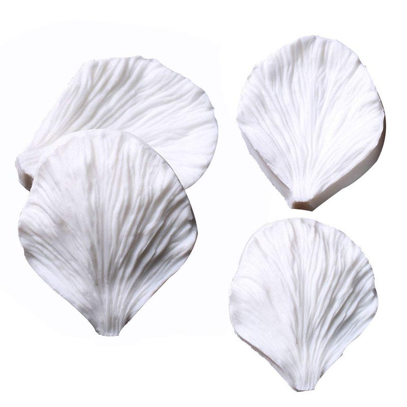 KALAIEN 5pcs Stainless Steel Peony Cutter 2pcs Fondant Silicone Mold Gumpaste Peony Sugarcraft Flower Veining Mold Veiner Petal Making Tool - Image 3