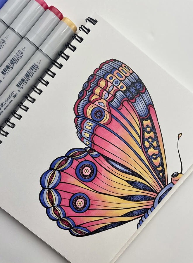 .Too Copic Wire-Bound Sketchbook S, 5" x 7", Premium Bond Paper (157gsm), 30 Sheets, White - Image 4