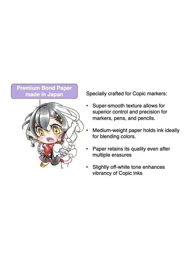 .Too Copic Wire-Bound Sketchbook S, 5" x 7", Premium Bond Paper (157gsm), 30 Sheets, White - Image 2