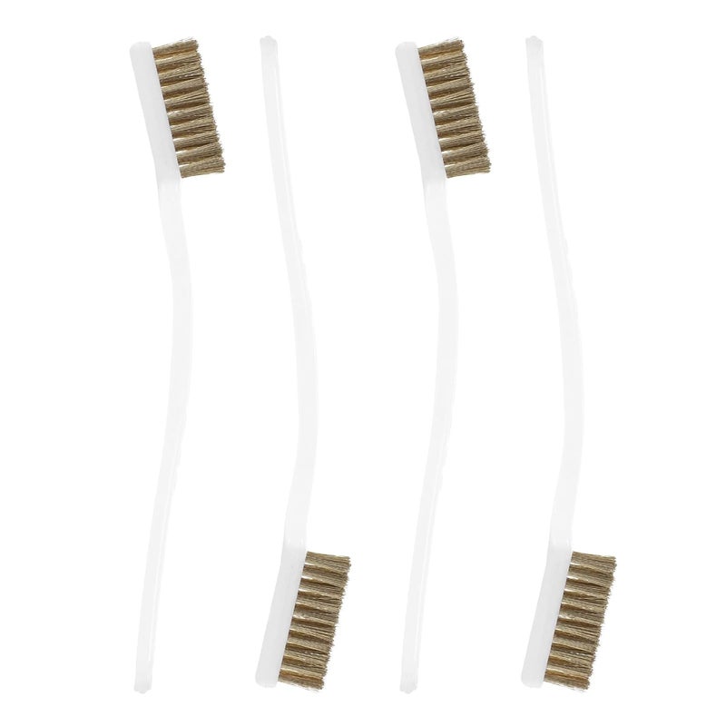 4Pcs Copper Plated Steel Wire Brush Set for Rust Removal Industrial Cleaning and 3D Printer Nozzle - Image 1