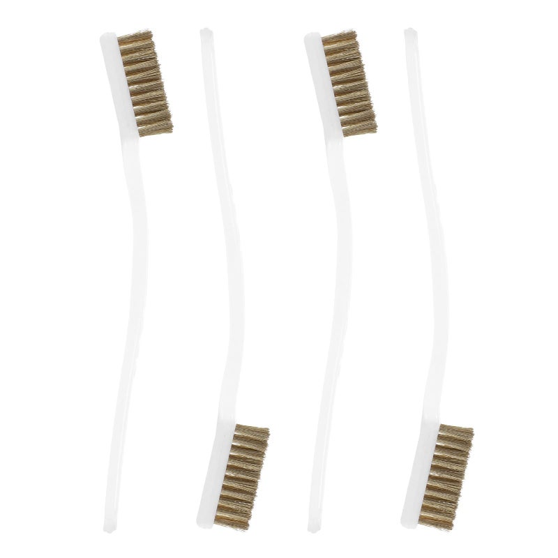 4Pcs Copper Plated Steel Wire Brush Set for Rust Removal Industrial Cleaning and 3D Printer Nozzle - Image 2