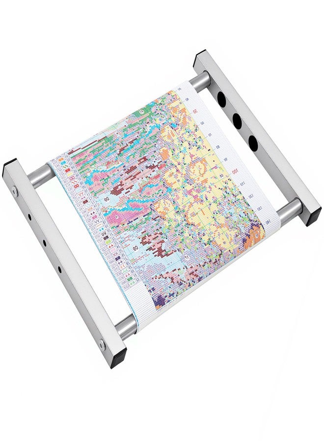 Leinuosen Cross Stitch Scroll Frame Stand Sturdy Aluminum 11/9/7.3/5.5 Inch Wide Adjustable Needlepoint Cross Stitch Holder for Embroidery Sewing Quilting Projects, 18 x 12.6 Inch - Image 1